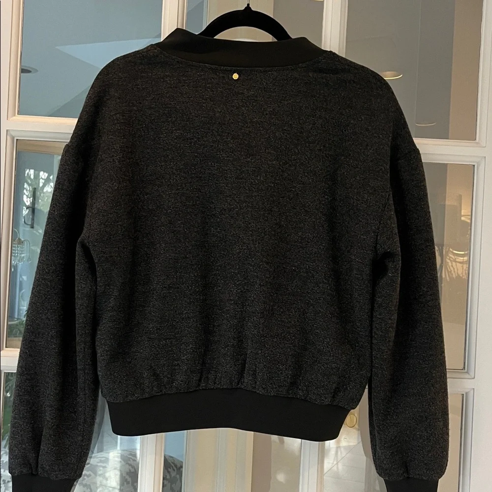 Anthropologie Harilyn grey bomber jacket with sparkle!  Size XS New - Picture 5 of 6